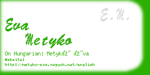 eva metyko business card